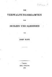 Die Verwaltungsbeamten der Provinzen des römischen Reichs bis auf Diocletian .. by Josef Klein