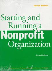 Cover of: Starting and running a nonprofit organization by Joan M. Hummel