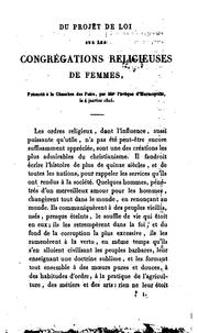 Cover of: Du projet de loi sur les congrégations religieuses de femmes: présenté à la Chambre des Pairs ... by Félicité Robert de Lamennais