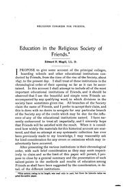 Cover of: Educational Institutions in the Religious Society of Friends