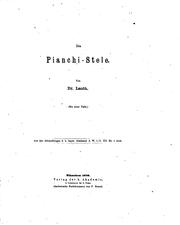 Cover of: Die Pianchi-stele