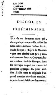 Cover of: Discours préliminaire pour servir d'introduction a la Morale de Séneque by Jacques André Naigeon