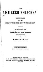 Cover of: Die neueren Sprachen by Wilhelm Viëtor