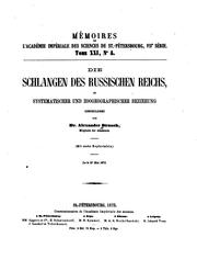 Cover of: Die Schlangen des russischen Reichs by Alexander Strauch