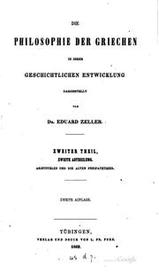 Cover of: Die Philosophie der Griechen by Eduard Zeller