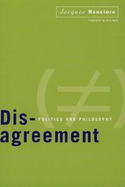 Cover of: Disagreement by Jacques Ranciere
