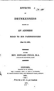 Cover of: Effects of drunkenness shewn in an address