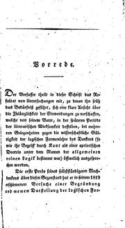 Cover of: Die Logik oder die allgemeine Denkformenlehre