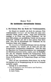 Cover of: Die internationalen Unionen über das Recht der Weltverkehrsanstalten und des ...