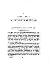Cover of: The East India Military Calendar: Containing the Services of General and ...