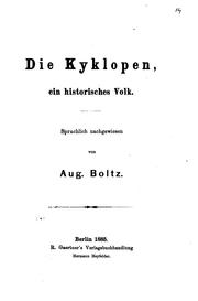 Cover of: Die Kyklopen: Ein historisches Volk