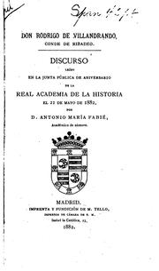 Cover of: Don Rodrigo de Villandrando, Conde de Ribadeo: Discurso leído en la junta publica de ...