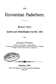 Cover of: Die Universität Paderborn