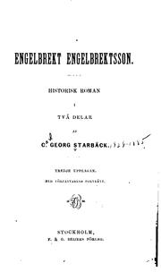 Cover of: Engelbrekt Engelbrektsson: Historisk roman ...