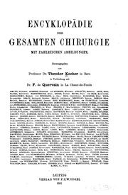 Cover of: Encyklopadie der gesamten chirurgie. v. 1, 1901 by Theodor Kocher