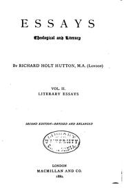 Cover of: Essays, Theological and Literary by Richard Holt Hutton
