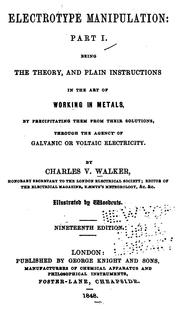 Cover of: Electrotype Manipulation by Charles Vincent Walker