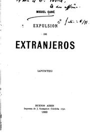 Cover of: Expulsion de extranjeros(apuntes).
