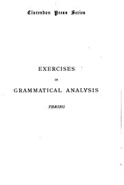 Cover of: Exercises in grammatical analysis