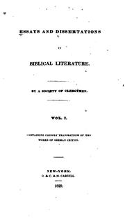 Cover of: Essays and Dissertations in Biblical Literature