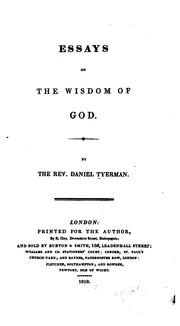 Cover of: Essays on the Wisdom of God