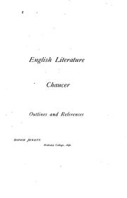 English Literature: Chaucer by Sophie Jewett