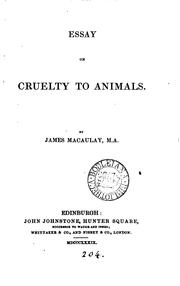 Cover of: Essay on cruelty to animals by James Macaulay