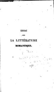 Cover of: Essai sur la littérature romantique