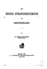 Cover of: Ein neues Strafgesetzbuch für Deutschland