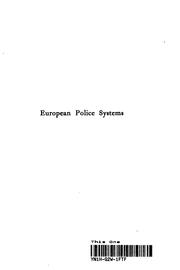 Cover of: European Police Systems by Raymond B. Fosdick