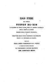 Cover of: Elogio funebre del cavalliere Nicolò da-Rio
