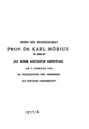 Cover of: Festschrift zum achtzigsten Geburtstage des Herrn geheimen Regierungsrats ...