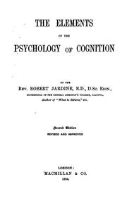 Cover of: The elements of the psychology of cognition