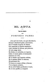 Cover of: El agua: Poema Lírico Descriptive... by Porfirio Parra