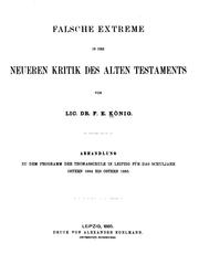 Cover of: Falsche Extreme in der neueren Kritik des alten Testaments