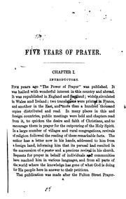 Cover of: Five years of prayer, with the answers