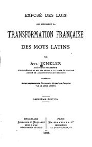 Cover of: Exposé des lois qui régissent la transformation francaise des mots latins