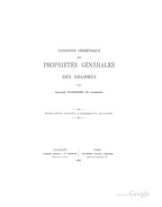 Cover of: Exposition géométrique des propriétés générales des courbes