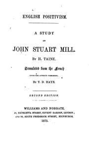 Cover of: English Positivism: A Study on John Stuart Mill by Hippolyte Taine