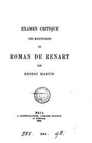Cover of: Examen critique des manuscrits du roman de Renart