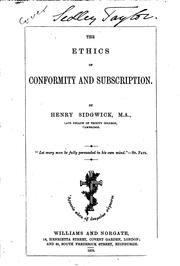 Cover of: The Ethics of Conformity and Subscription