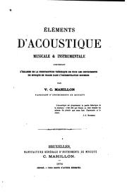 Cover of: Eléments d'acoustique musicale & instrumentale