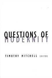 Cover of: Questions of Modernity (Contradictions of Modernity, Volume 11) by Timothy Mitchell