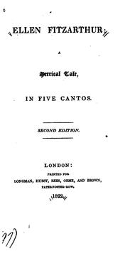 Cover of: Ellen Fitzarthur: A Metrical Tale, in Five Cantos by Caroline Bowles Southey