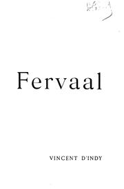 Cover of: Fervaal: action musicale en trois actes et un prologue