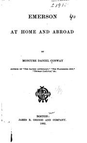 Cover of: Emerson at Home and Abroad by Moncure Daniel Conway
