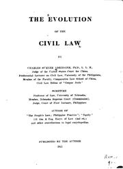 Cover of: The Evolution of the Civil Law