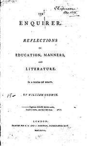 Cover of: The Enquirer: Reflections on Education, Manners, and Literature. In a Series of Essays