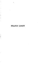 Cover of: Franz Liszt: Ein Gedenkblatt, von seiner Tochter by Cosima Wagner