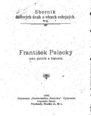 Cover of: František Palacký jako politik a historik